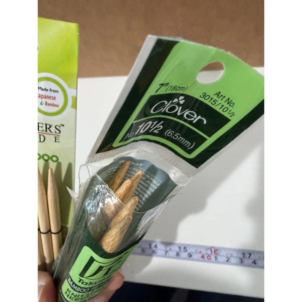ChiaoGoo Knitter's Pride Clover Knitting DPN Needles Mixed Sizes Bamboo Lot of 3